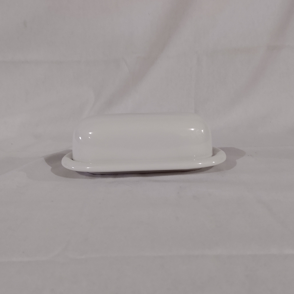Off White Ceramic Crown Corning Butter Dish 6 x 4